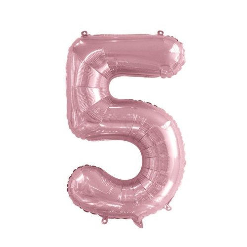 34-inch light pink foil number 5 balloon