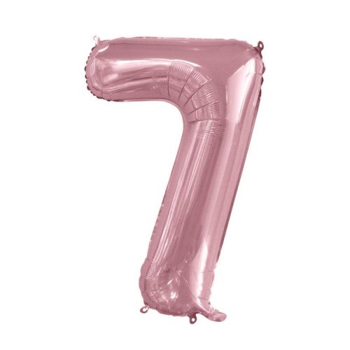 34-inch light pink foil number 7 balloon