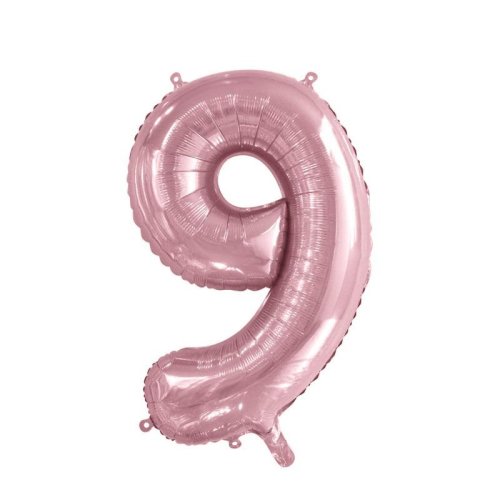 34-inch light pink foil number 9 balloon