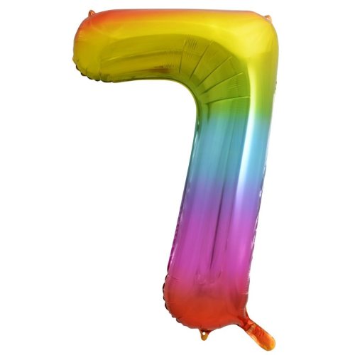 34-inch rainbow splash foil number 7 balloon