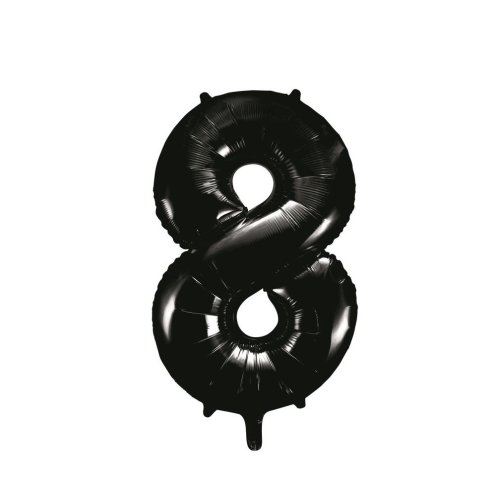 34-inch black foil number 8 balloon