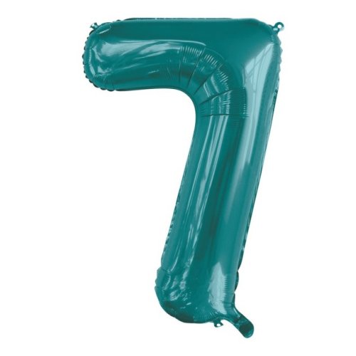 34-inch teal foil number 7 balloon