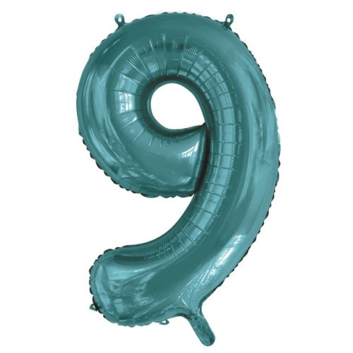 34-inch teal foil number 9 balloon