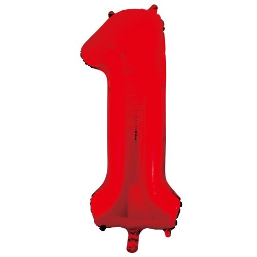 34-inch red foil number 1 balloon