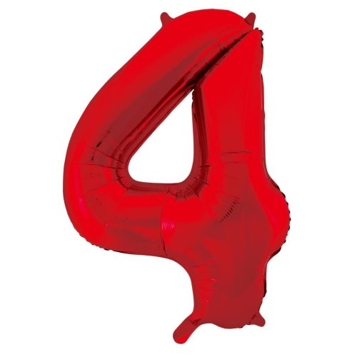 34-inch red foil number 4 balloon