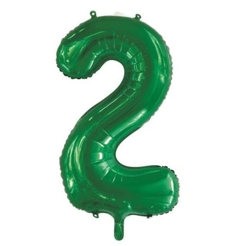 34-inch green foil number 2 balloon