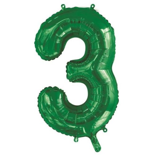 34-inch green foil number 3 balloon