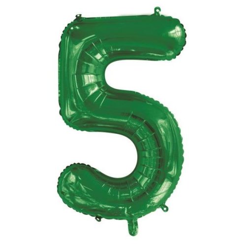 34-inch green foil number 5 balloon