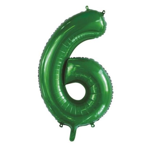 34-inch green foil number 6 balloon