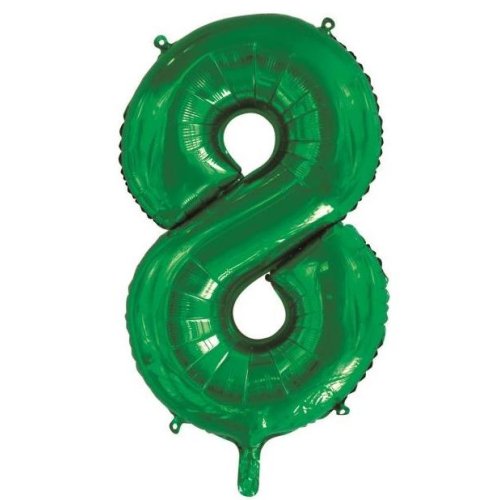 34-inch green foil number 8 balloon