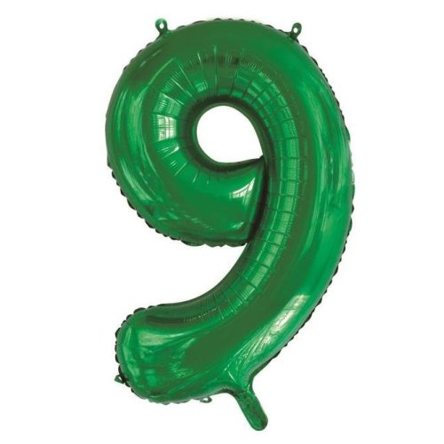 34-inch green foil number 9 balloon