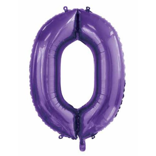 34-inch purple foil number 0 balloon