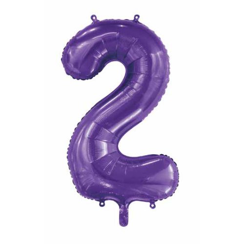 34-inch purple foil number 2 balloon