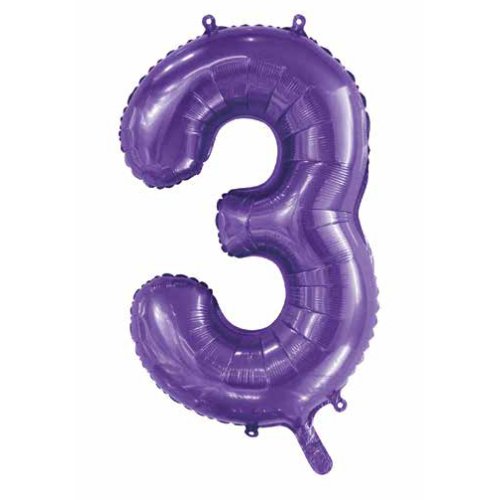34-inch purple foil number 3 balloon