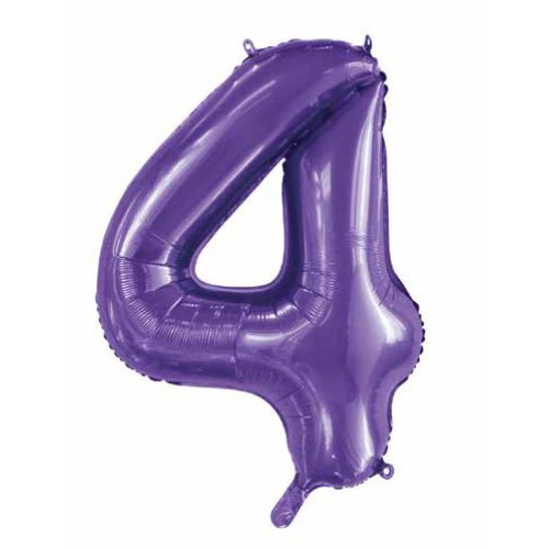 34-inch purple foil number 4 balloon