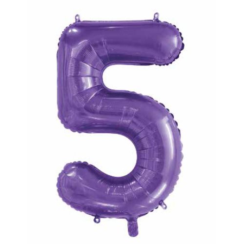 34-inch purple foil number 5 balloon