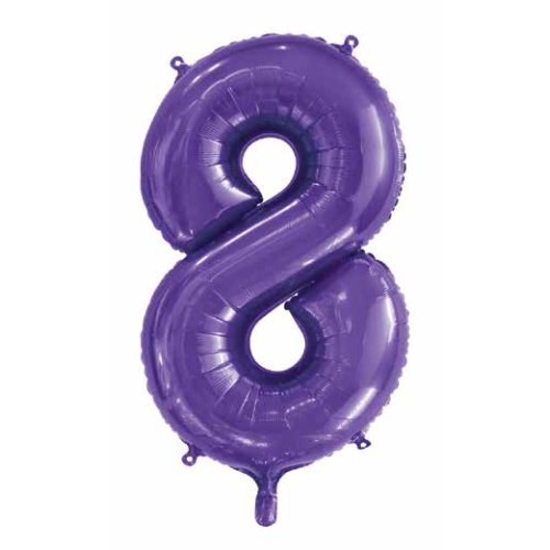34-inch purple foil number 8 balloon
