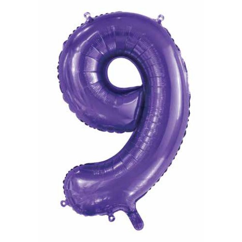 34-inch purple foil number 9 balloon