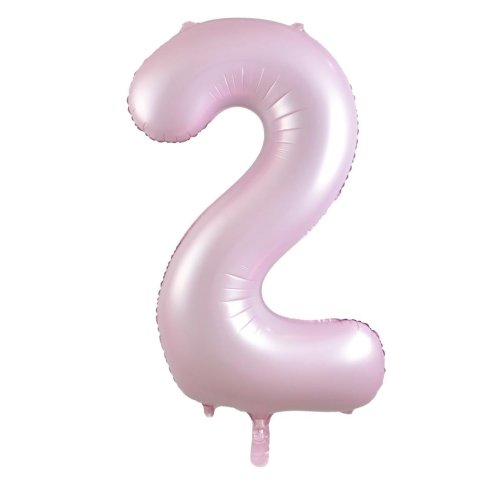 34-inch matt pastel pink foil number 2 balloon