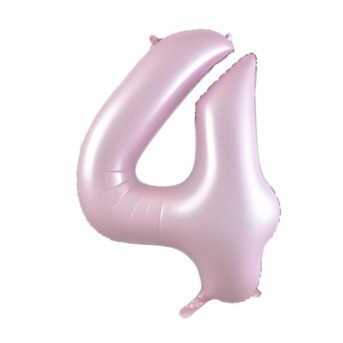 34-inch matt pastel pink foil number 4 balloon