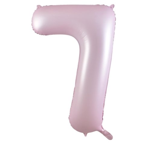 34-inch matt pastel pink foil number 7 balloon