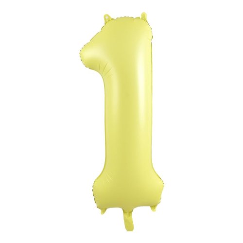 34-inch matt pastel yellow foil number 1 balloon