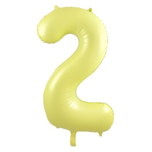 34-inch matt pastel yellow foil number 2 balloon