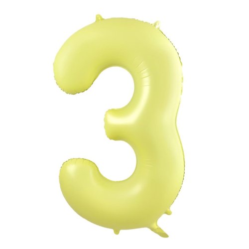 34-inch matt pastel yellow foil number 3 balloon
