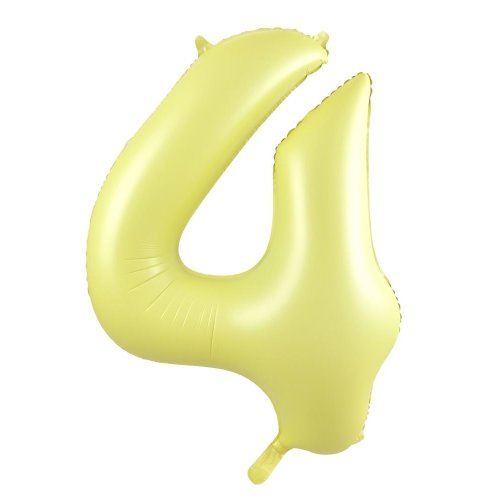 34-inch matt pastel yellow foil number 4 balloon