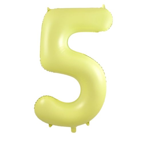 34-inch matt pastel yellow foil number 5 balloon