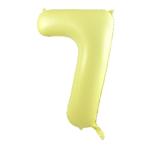 34-inch matt pastel yellow foil number 7 balloon