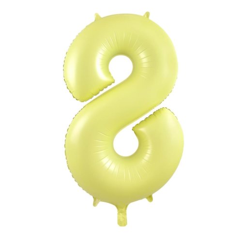 34-inch matt pastel yellow foil number 8 balloon