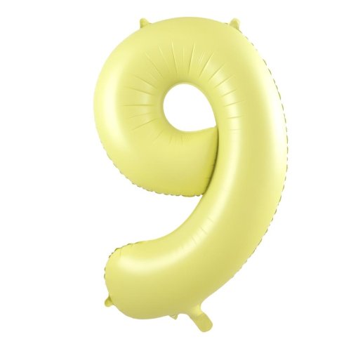 34-inch matt pastel yellow foil number 9 balloon