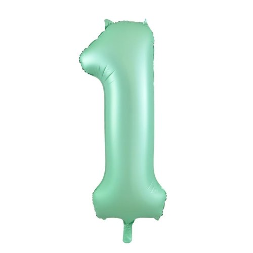 34-inch matt pastel mint foil number 1 balloon