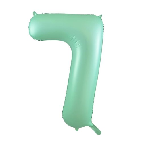 34-inch matt pastel mint foil number 7 balloon