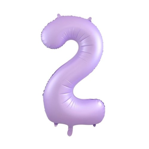 34-inch matt pastel lilac foil number 2 balloon