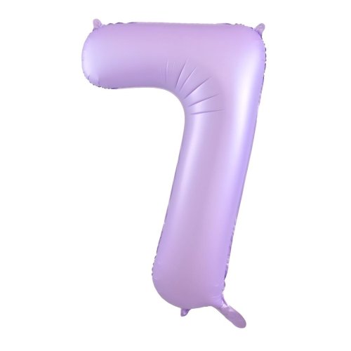 34-inch matt pastel lilac foil number 7 balloon