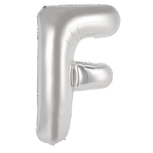 34-inch silver foil balloon letter f
