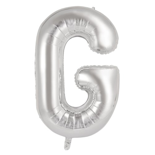 34-inch silver foil balloon letter g