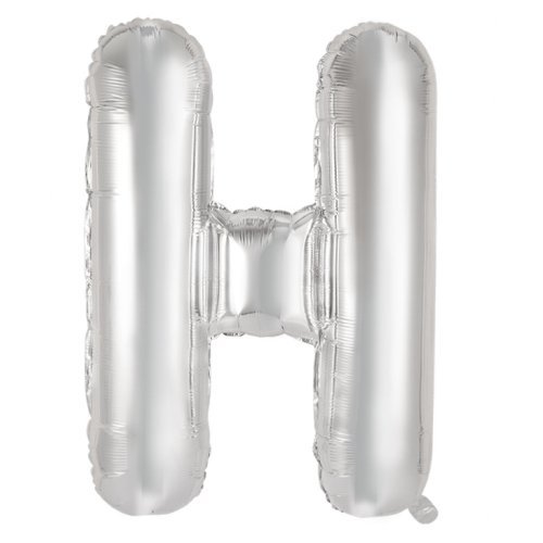 34-inch silver foil balloon letter h