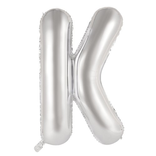34-inch silver foil balloon letter k