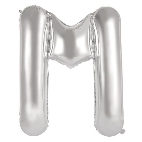 34-inch silver foil balloon letter m