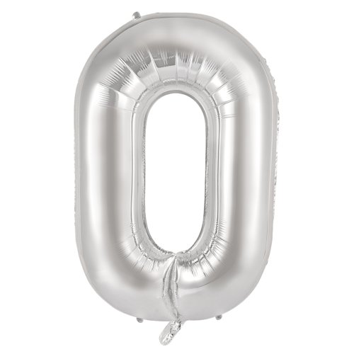 34-inch silver foil balloon letter o