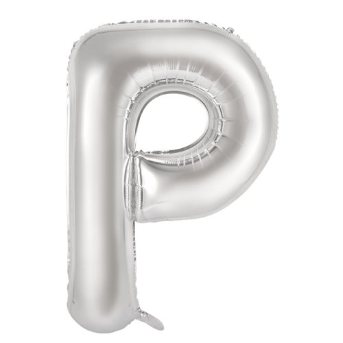 34-inch silver foil balloon letter p