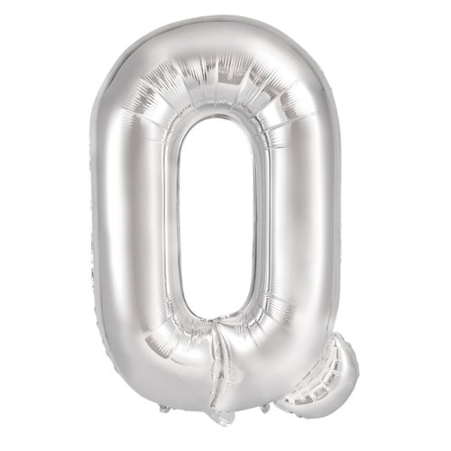 34-inch silver foil balloon letter q