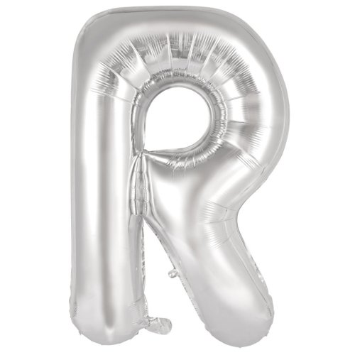 34-inch silver foil balloon letter r