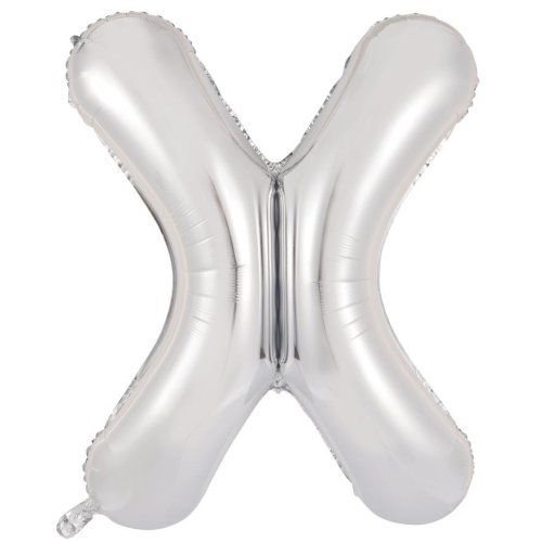 34-inch silver foil balloon letter x