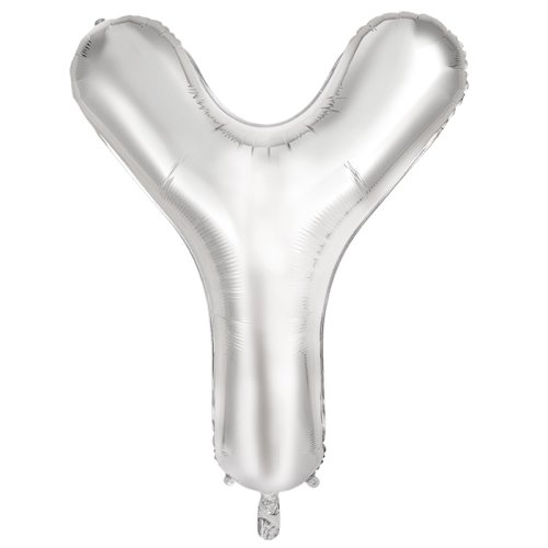 34-inch silver foil balloon letter y