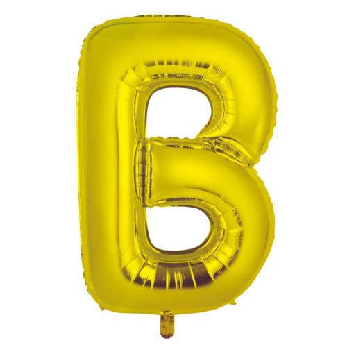 34-inch gold foil balloon letter b
