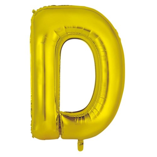 34-inch gold foil balloon letter d
